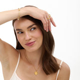 essentials 4-bead bangle - gold