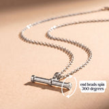 spinning t-bar necklace - silver