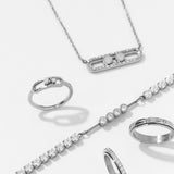 silver 2-bead gliding jewellery stack