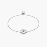 spinning 4-leaf clover bracelet - silver [PRE-ORDER]