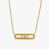 gold 2-bead gliding jewellery stack
