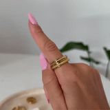 silver spinning bamboo ring