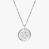 silver night sky spinning necklace