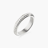 silver spinning pleated ring