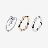 silver essentials trio fidget ring stack