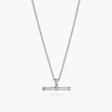 spinning t-bar necklace - silver