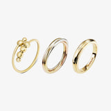 gold essentials trio fidget ring stack