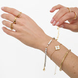 4-bead tennis bracelet - gold