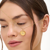 north star spinning pendant necklace - gold