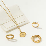 north star spinning pendant necklace - gold