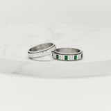 silver minimal pattern anxiety ring