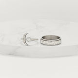 silver sun crystal anxiety ring