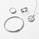essentials 4-bead bangle - silver
