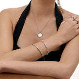 silver tennis eternity jewellery stack