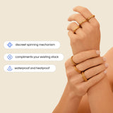 gold 4-bead adjustable anxiety ring