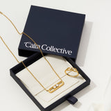 2-bead hammered necklace - gold